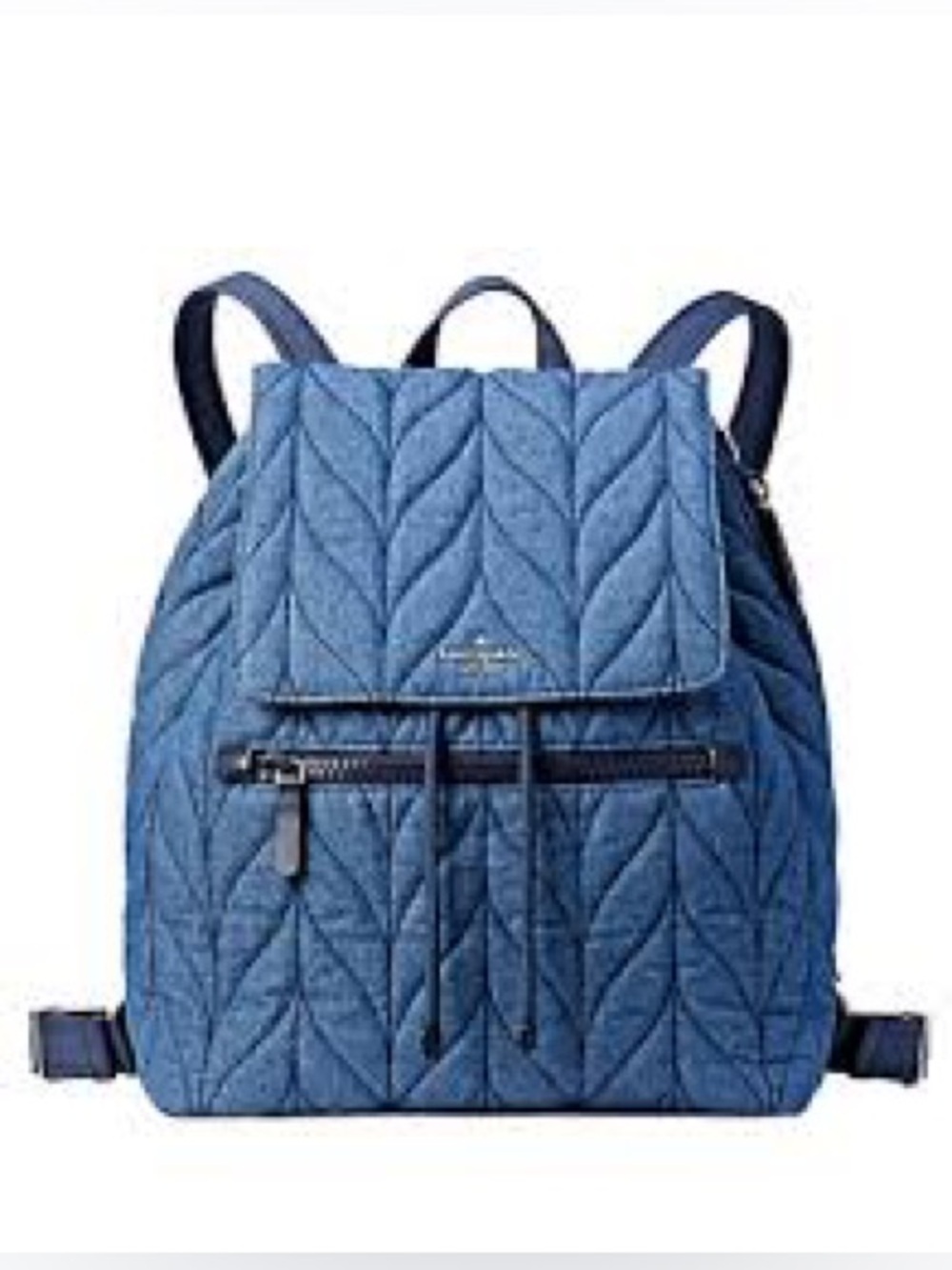 Kate Spade Ellie Large Flap Quilted Denim Backpack – Blue